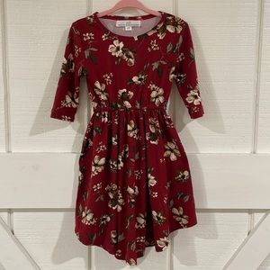 Bailey’s Blossoms 2T Floral Dress - Burgundy